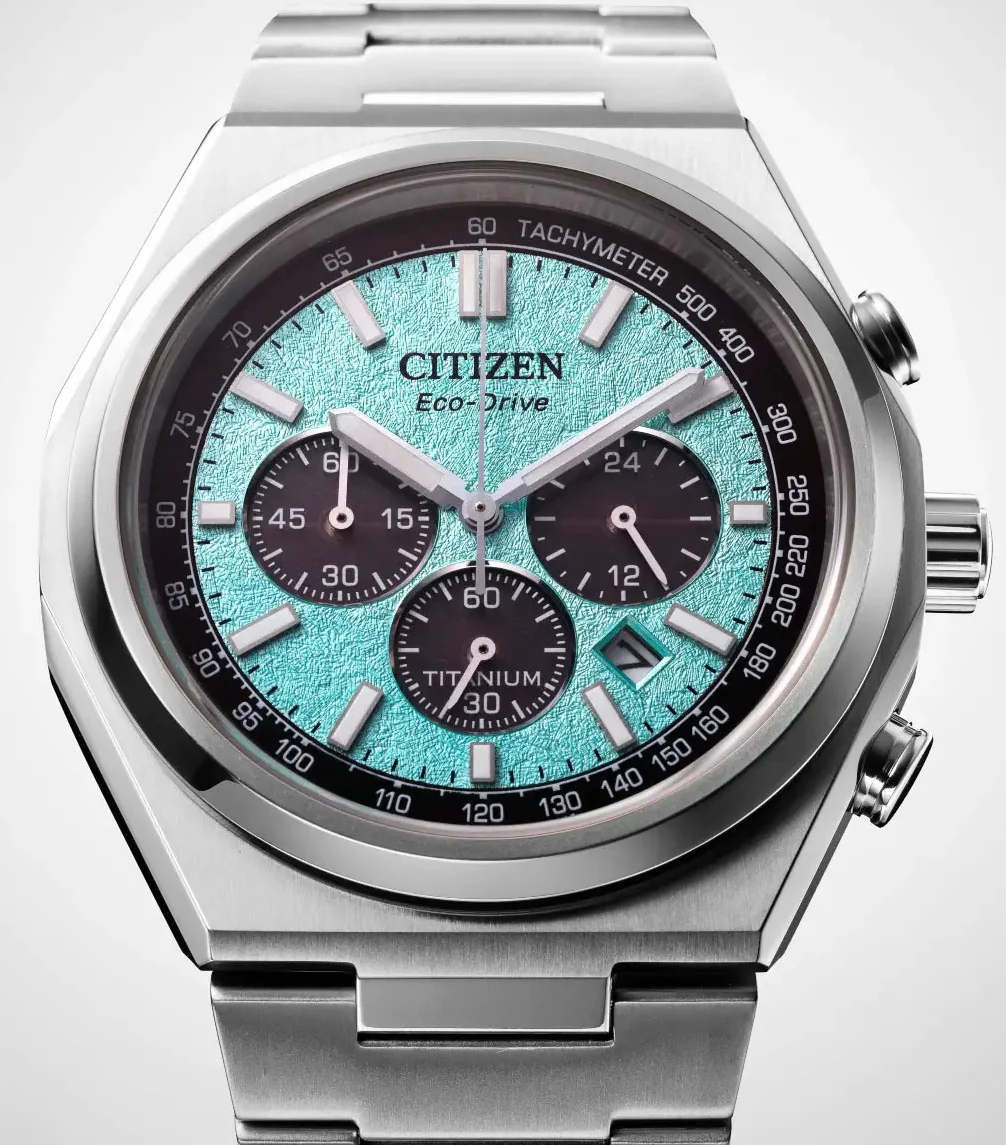 Citizen Super Titanium Zenshin Chrono Textured Blue Watch D - Image 3