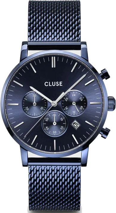 Cluse Aravis Chrono Mesh Full Blue Mens