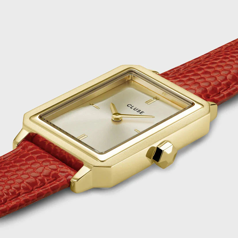 Cluse Fluette Leather Coral Lizard Gold - Image 2