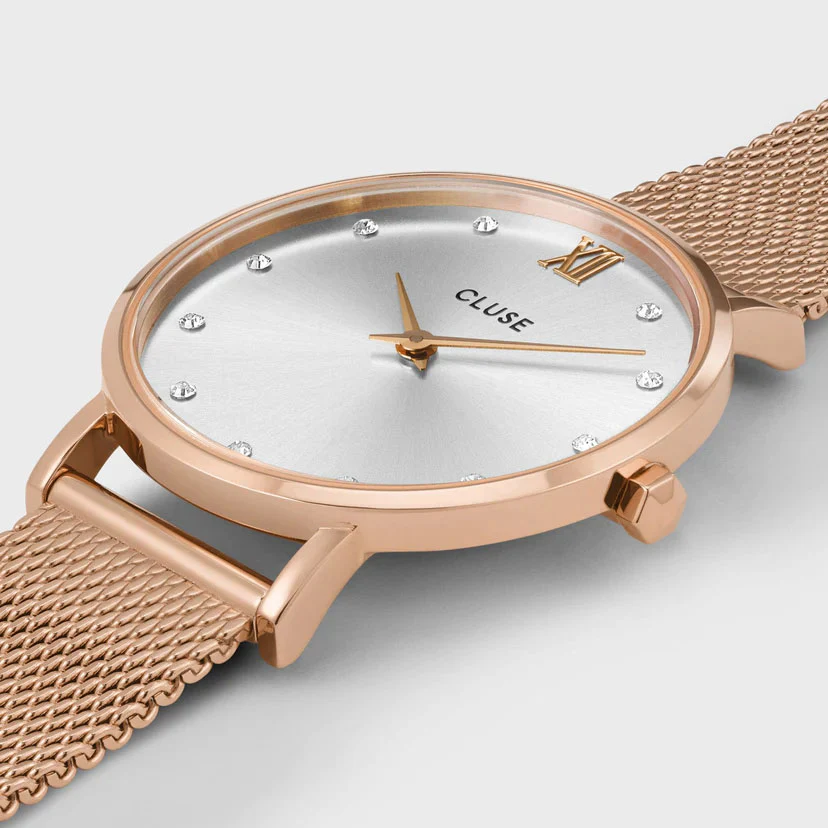 Cluse Watch Minuit Mesh Crystals Silver Rose Gold D - Image 2