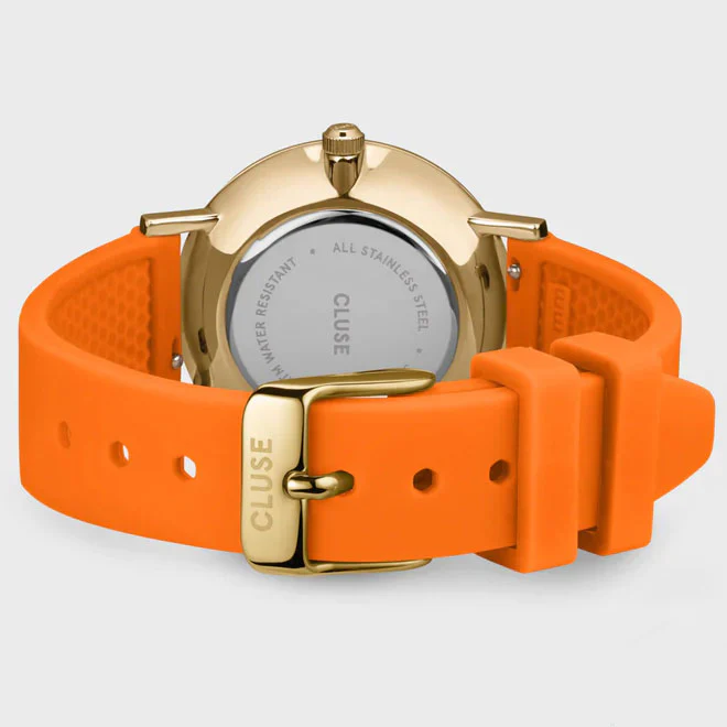 Cluse Pavane Petite Silicone Orange Gold - Image 3