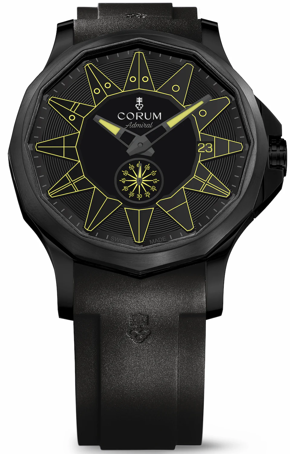 Corum Watch Admiral Legend 42 All Black Yellow