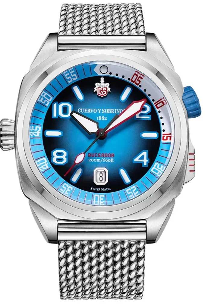 Cuervo y Sobrinos Buceador Caribe Bracelet Watch