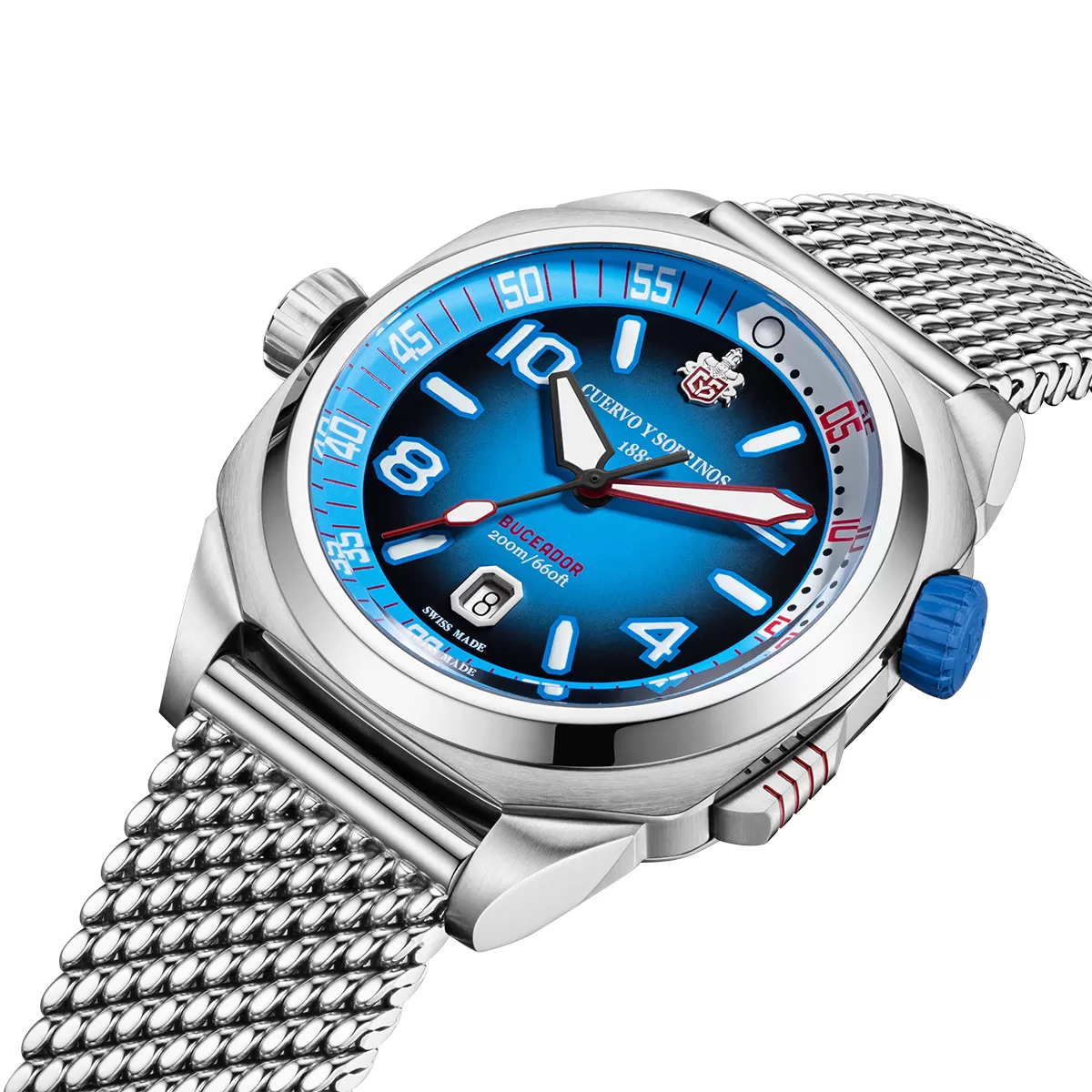 Cuervo y Sobrinos Buceador Caribe Bracelet Watch - Image 2