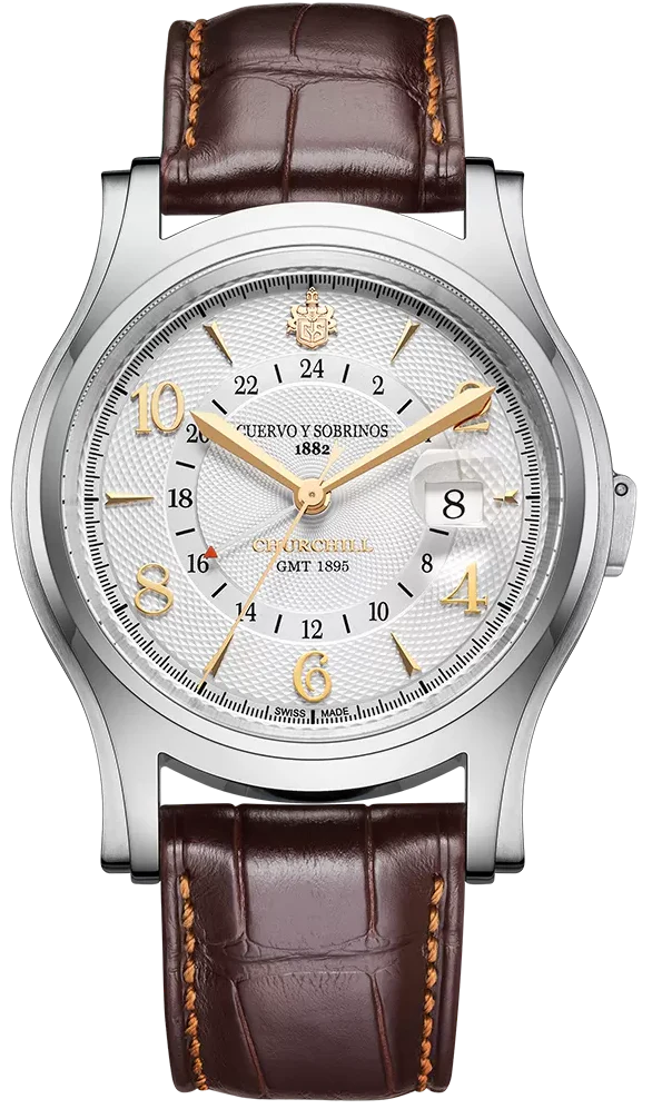 Cuervo y Sobrinos Churchill 1895 GMT Watch