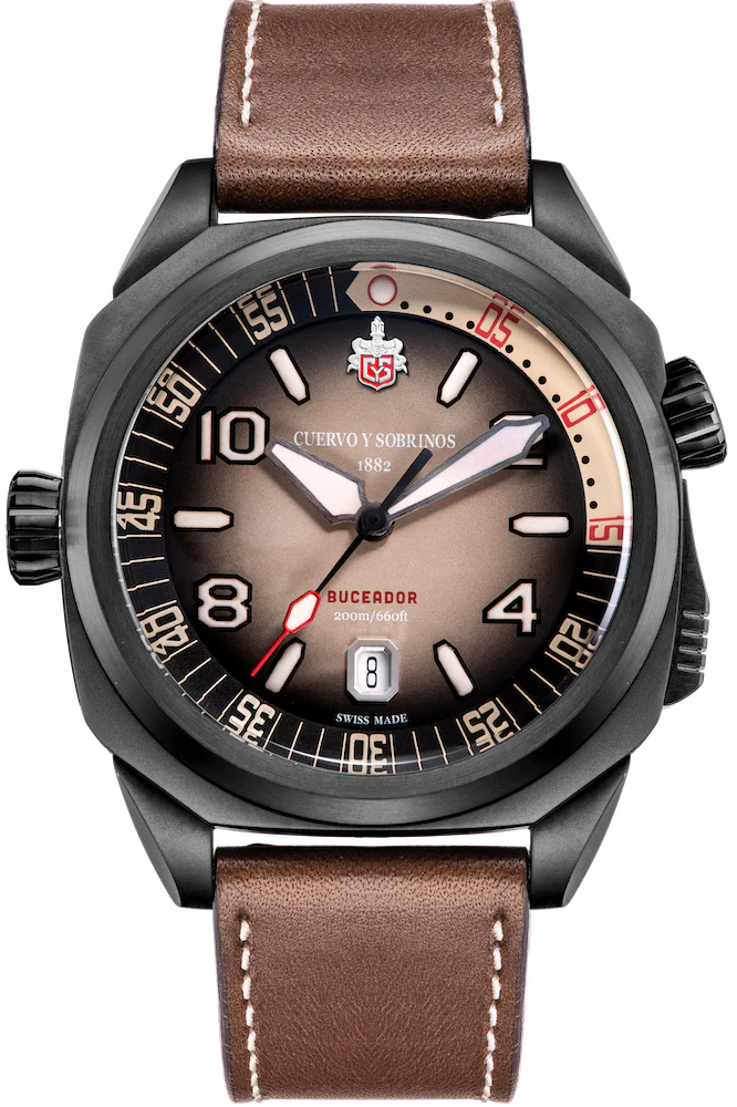 Cuervo y Sobrinos Buceador Caribe Divers Black Coral Watch - Image 3