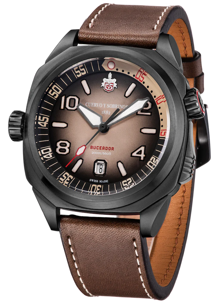 Cuervo y Sobrinos Buceador Caribe Divers Black Coral Watch - Image 4
