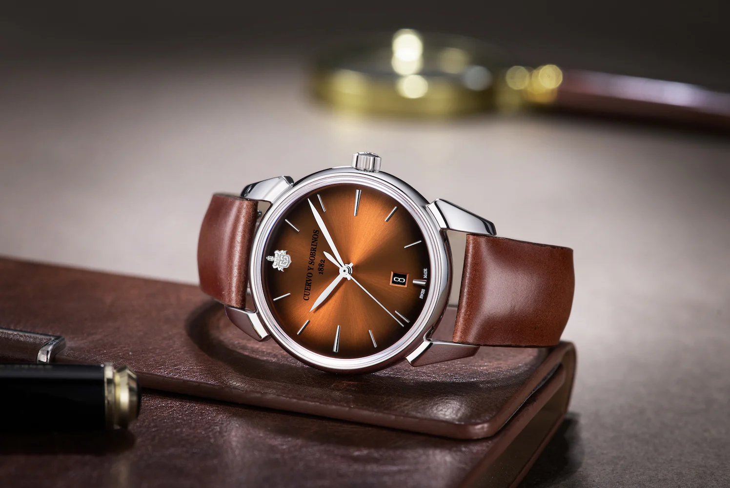 Cuervo y Sobrinos Historiador Asturias Brown Watch - Image 6
