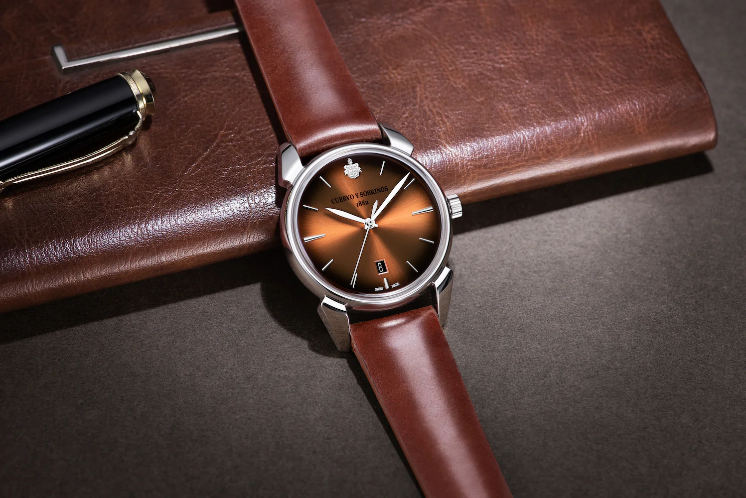 Cuervo y Sobrinos Historiador Asturias Brown Watch - Image 7