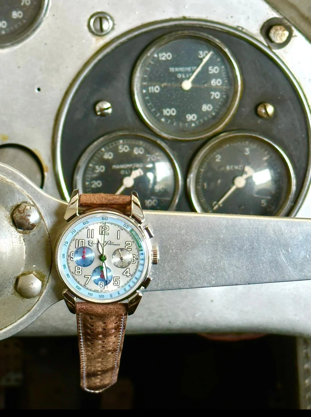 Cuervo y Sobrinos Chronograph Historiador Nino Farina Limited Edition Watch - Image 9