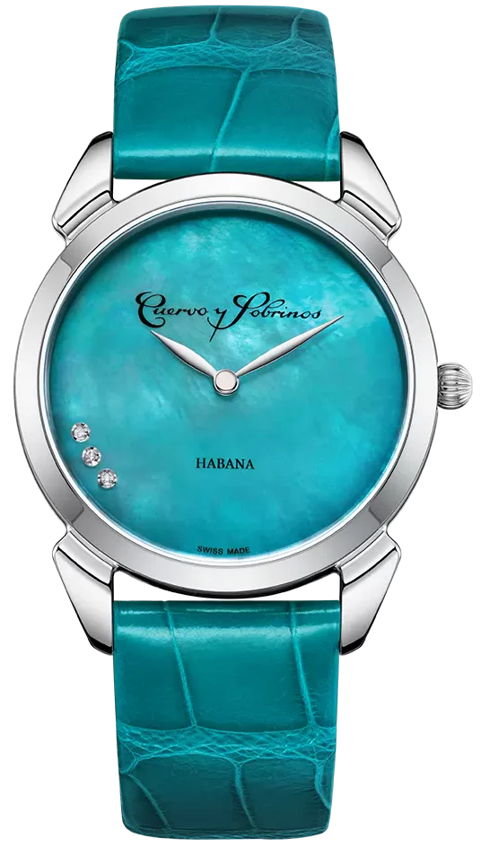 Cuervo y Sobrinos Historiador Primera Dama Turquoise Watch