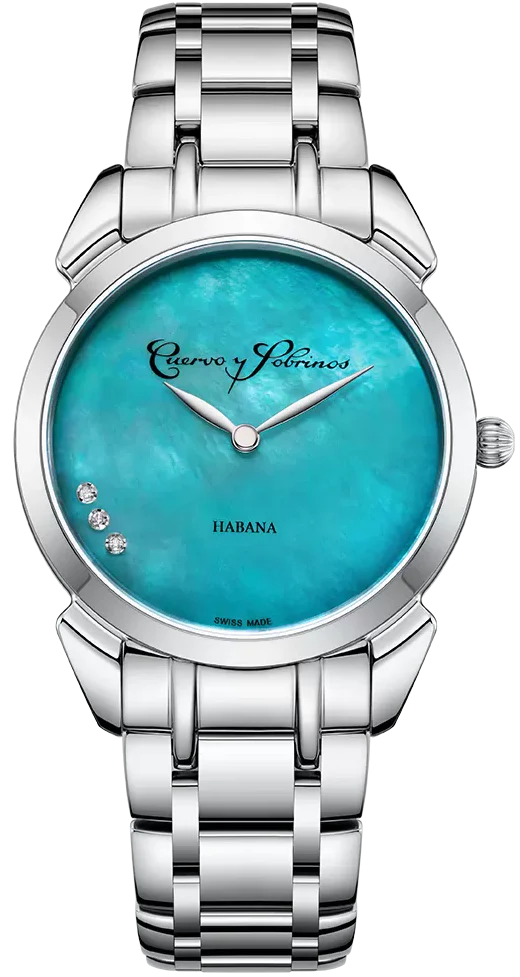 Cuervo y Sobrinos Watch Historiador Primera Dama Turquoise Bracelet
