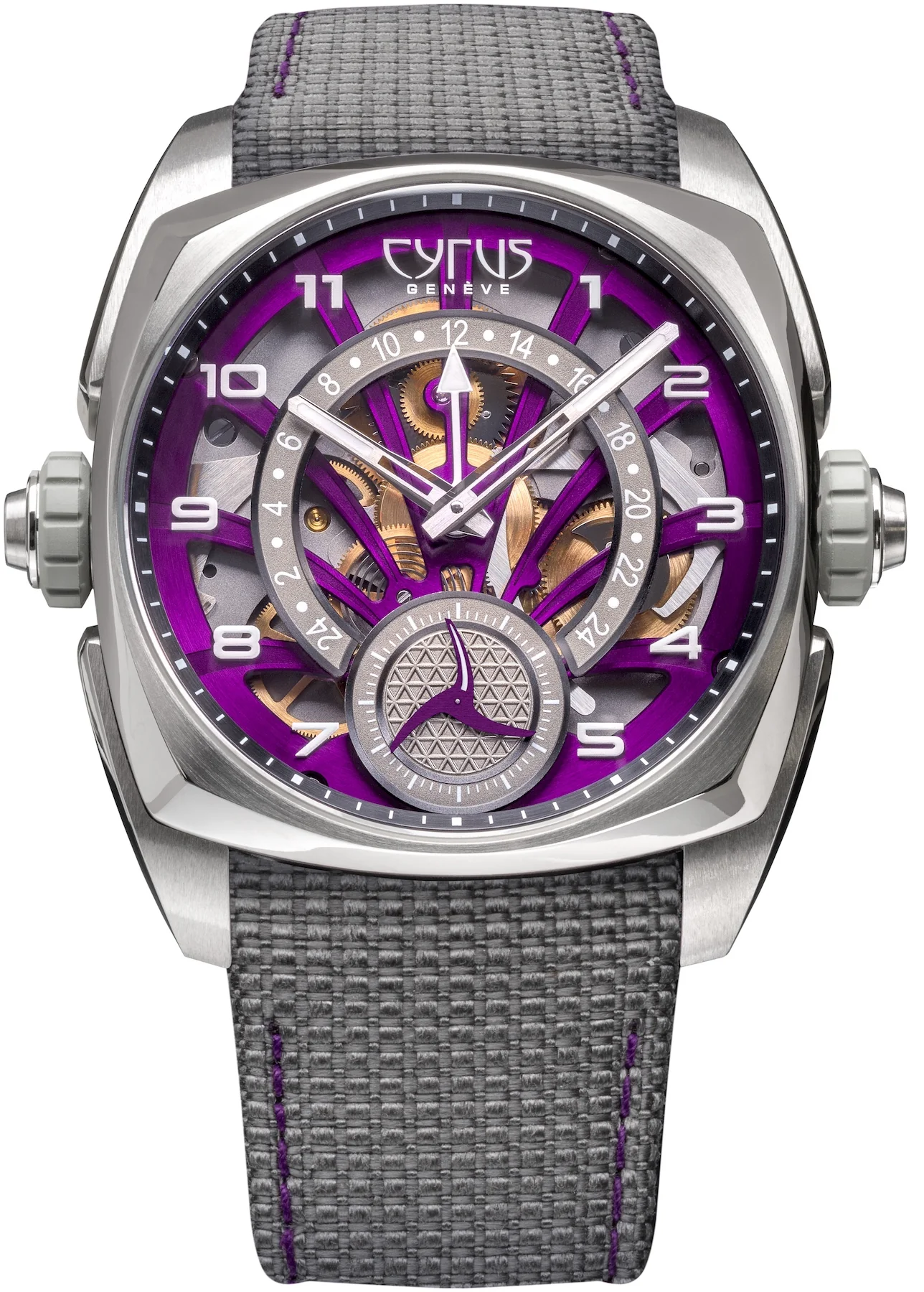 Cyrus Klepcys GMT Titanium Royal Purple Cordura Watch