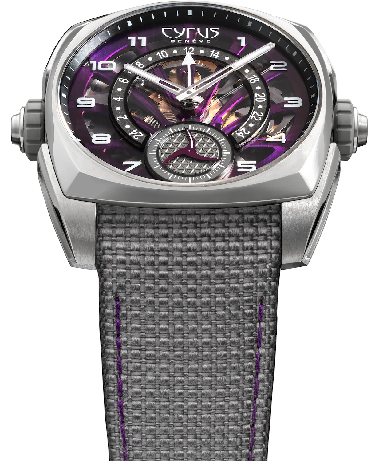 Cyrus Klepcys GMT Titanium Royal Purple Cordura Watch - Image 2