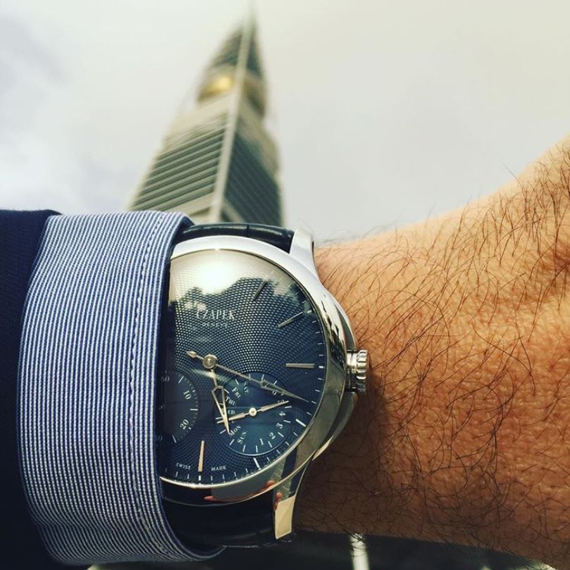 Czapek Watch Quai des Bergues Guilloche Ricochet Steel Aqua Blue Limited Edition - Image 4