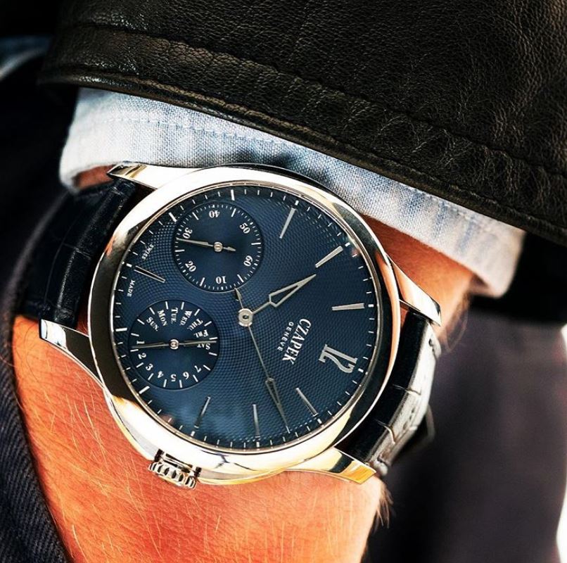 Czapek Watch Quai des Bergues Guilloche Ricochet Steel Aqua Blue Limited Edition - Image 5