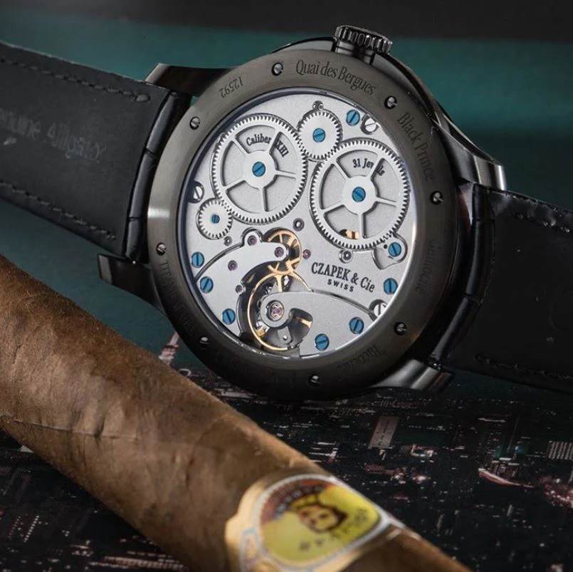 Czapek Watch Quai des Bergues Guilloche Ricochet Titanium Black Prince Limited Edition - Image 4
