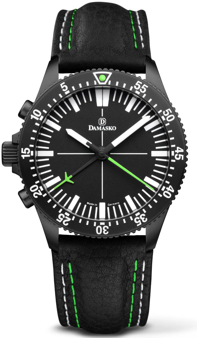 Damasko Watch DC80 LHV Black Green Leather Pin