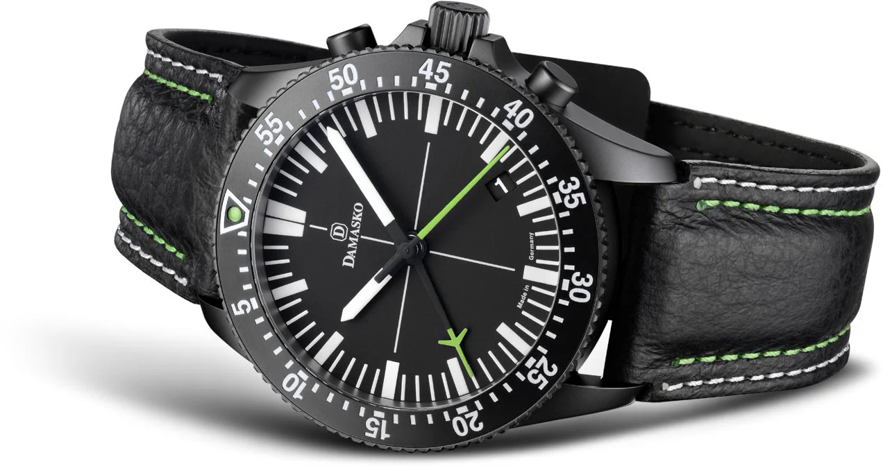Damasko Watch DC82 Black Green Leather Pin - Image 2