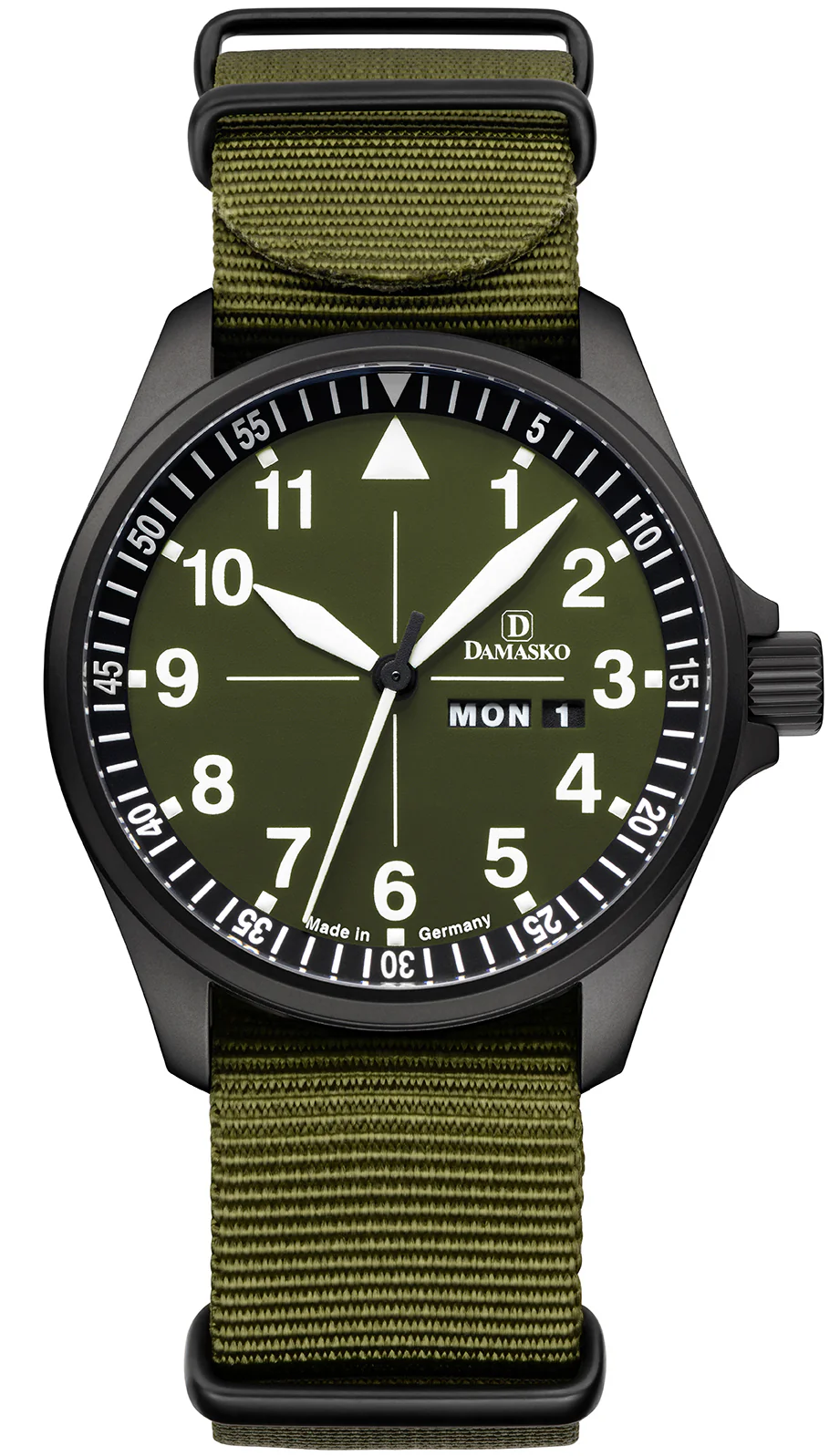 Damasko Watch DH 3.0 Black Nato Green Strap