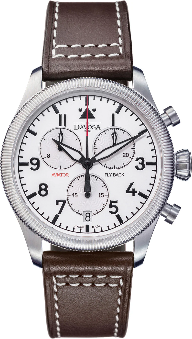 Davosa Aviator Quartz Chronograph Silver Watch
