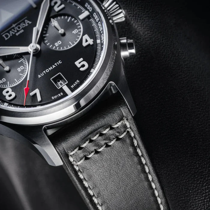 Davosa Watch Newton Chronograph with Leather Strap - Image 5