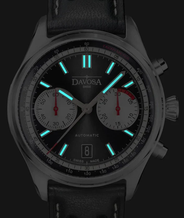 Davosa Newton Pilot Rally Chronograph Black Limited Edition Watch - Image 2