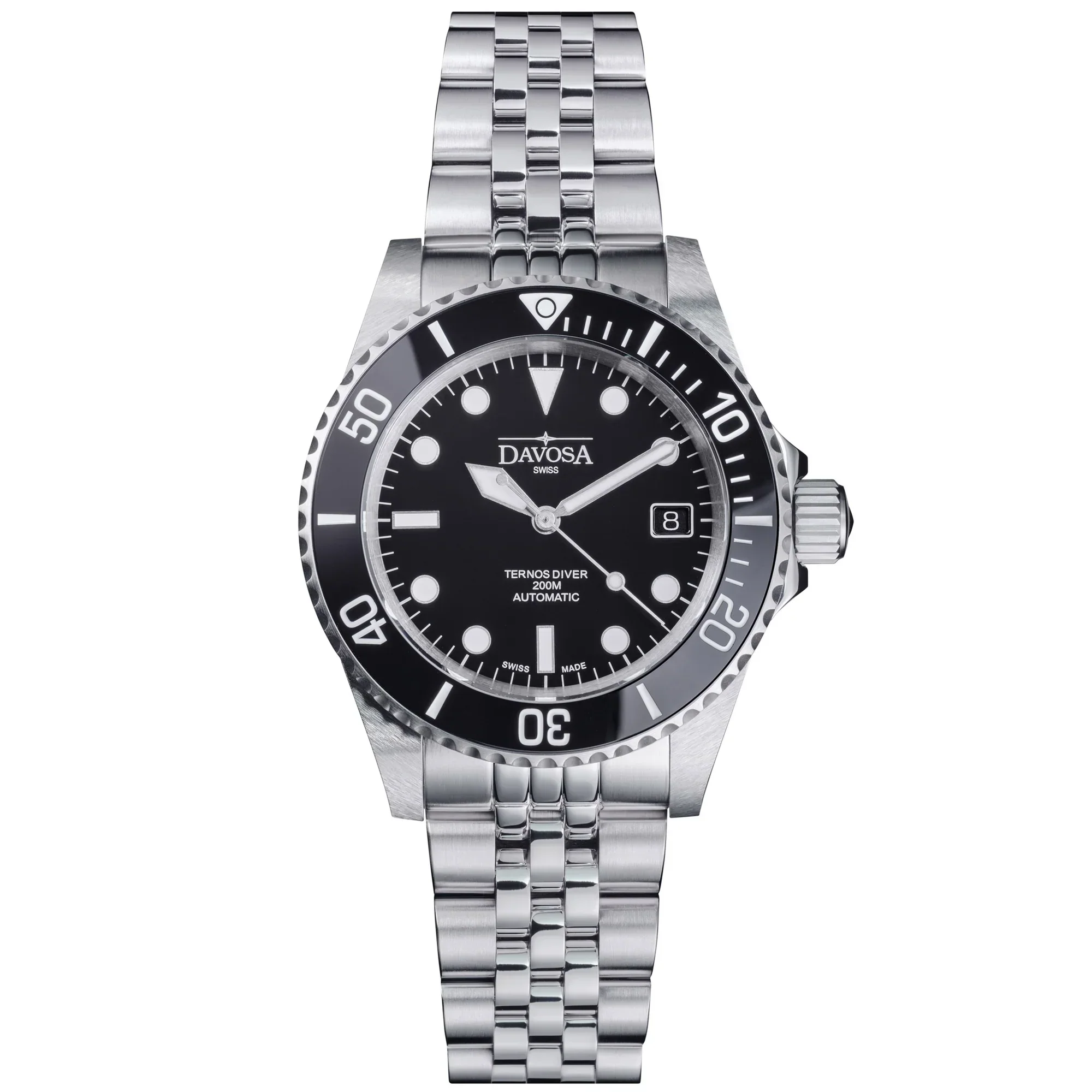 Davosa Watch  Ternos Diver Black Dial Penta Link Bracelet