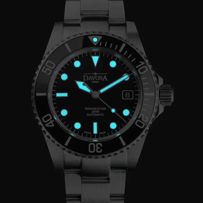 Davosa Watch  Ternos Diver Black Dial Tri Link - Image 9