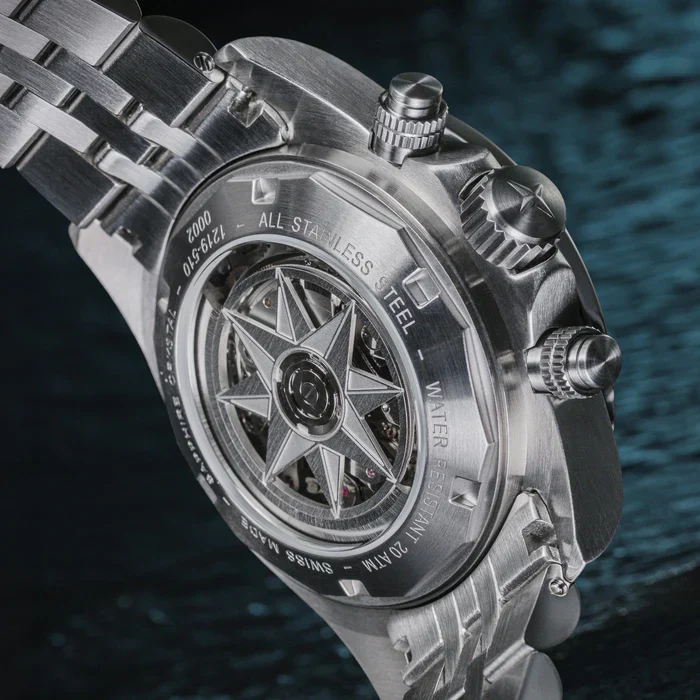 Davosa Watch Ternos Professional Chronograph White Dial Penta Link Bracelet Watch - Image 7