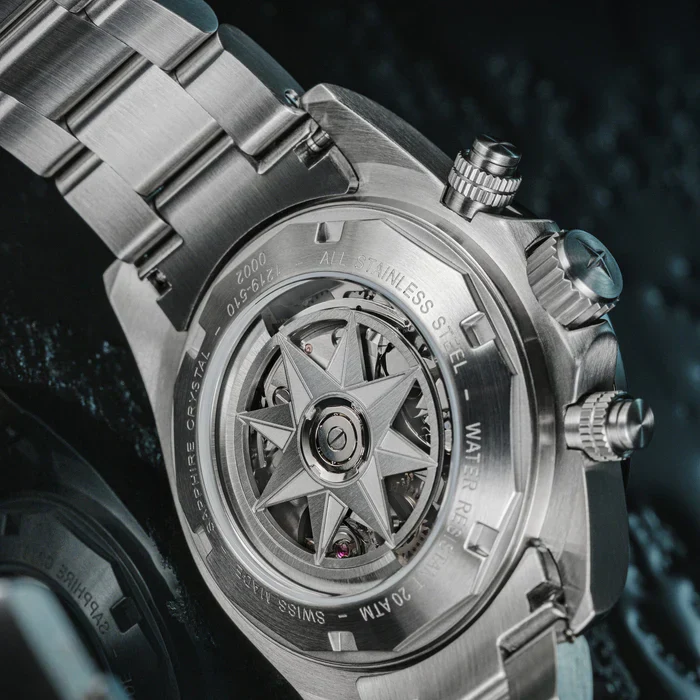 Davosa Watch Ternos Professional Chronograph White Dial Tri Link Bracelet Watch - Image 8