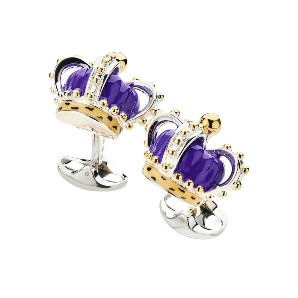 Deakin & Francis Cufflinks Limited Edition Sterling Silver Purple Crown