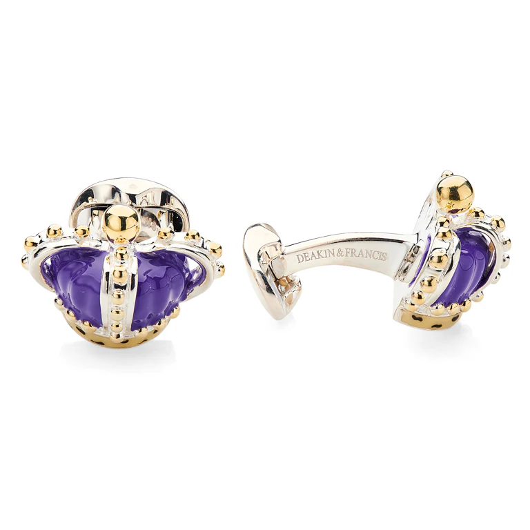 Deakin & Francis Cufflinks Limited Edition Sterling Silver Purple Crown - Image 3