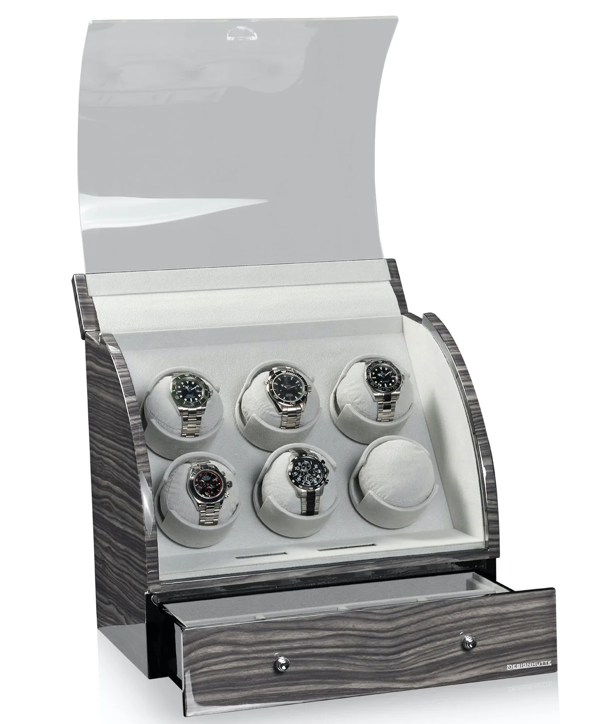 Designhuette Watch Winder Basel 6 LCD Dark Oak - Image 3