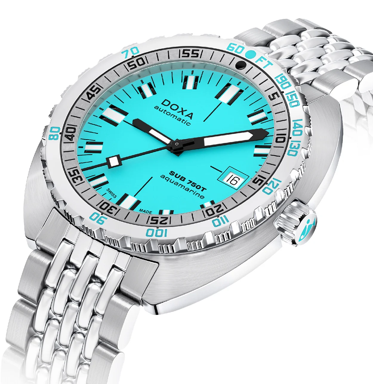 Doxa Sub 750T Aquamarine Bracelet Watch - Image 2