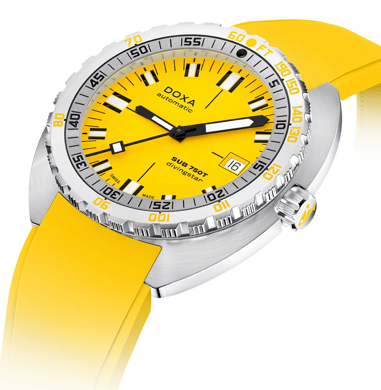 Doxa Sub 750T Divingstar Yellow Rubber Watch - Image 2