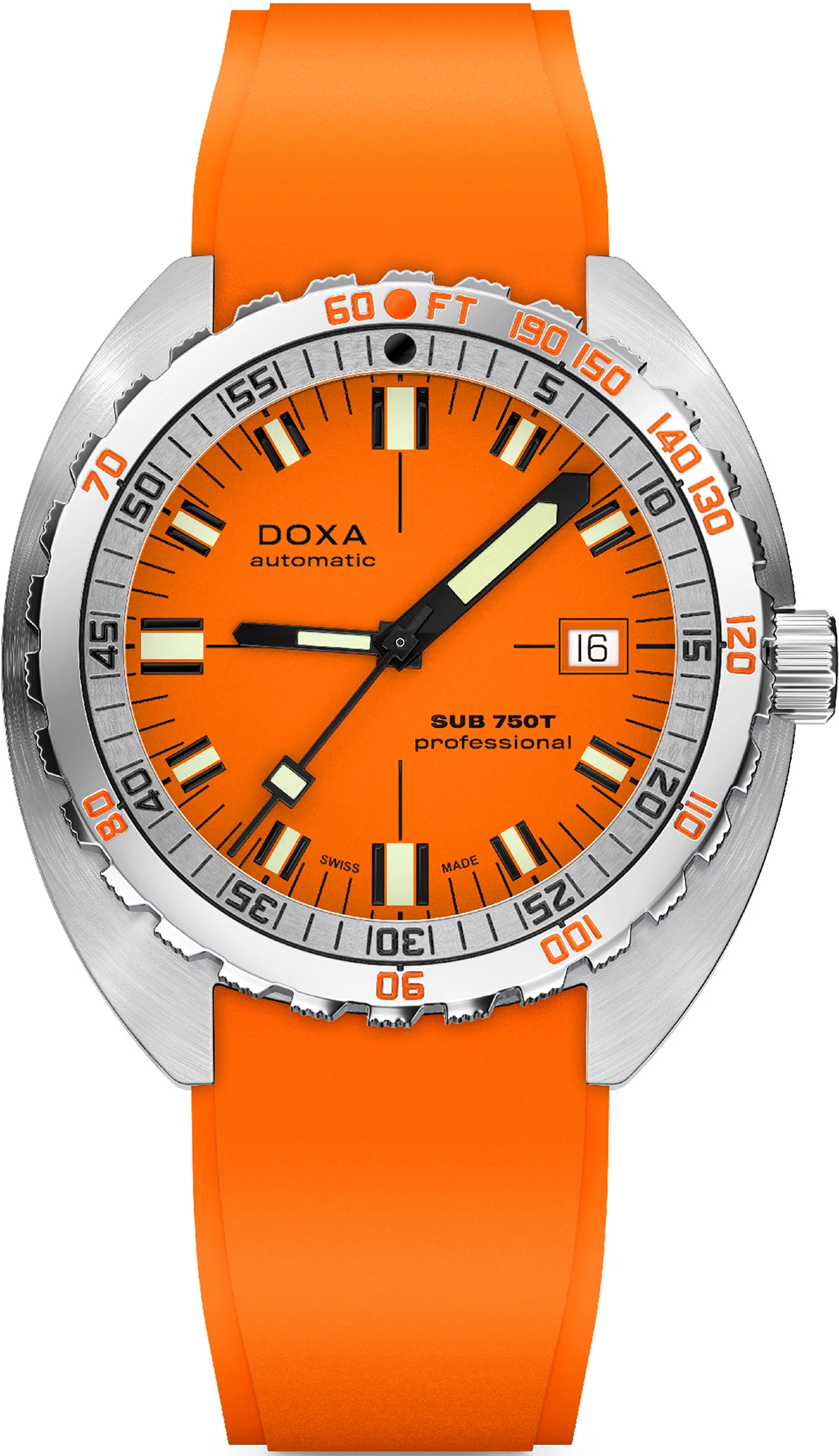 Doxa Sub 750T Professional Orange Rubber Watch