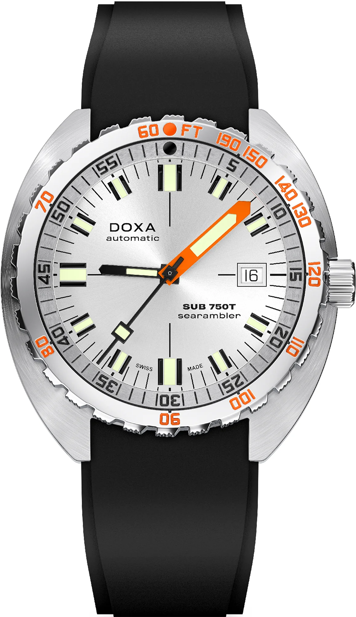 Doxa Sub 750T Searambler Black Rubber  Watch