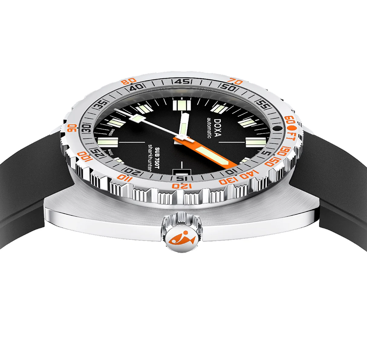 Doxa Sub 750T Sharkhunter Black Rubber Watch - Image 3