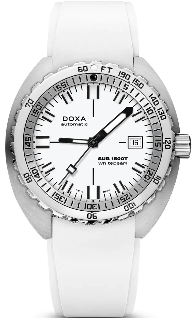 Doxa SUB 1500T Whitepearl Rubber Watch