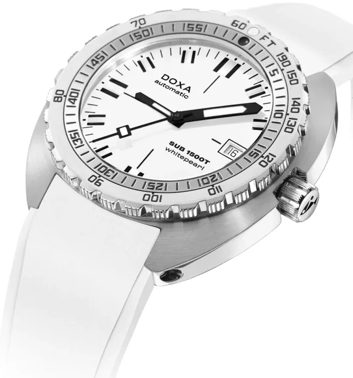 Doxa SUB 1500T Whitepearl Rubber Watch - Image 2