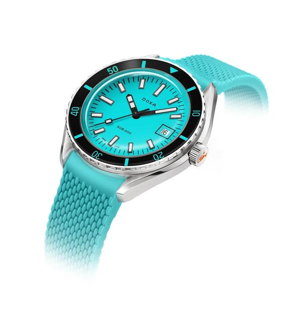 Doxa Sub 200 Aquamarine Rubber Watch - Image 2