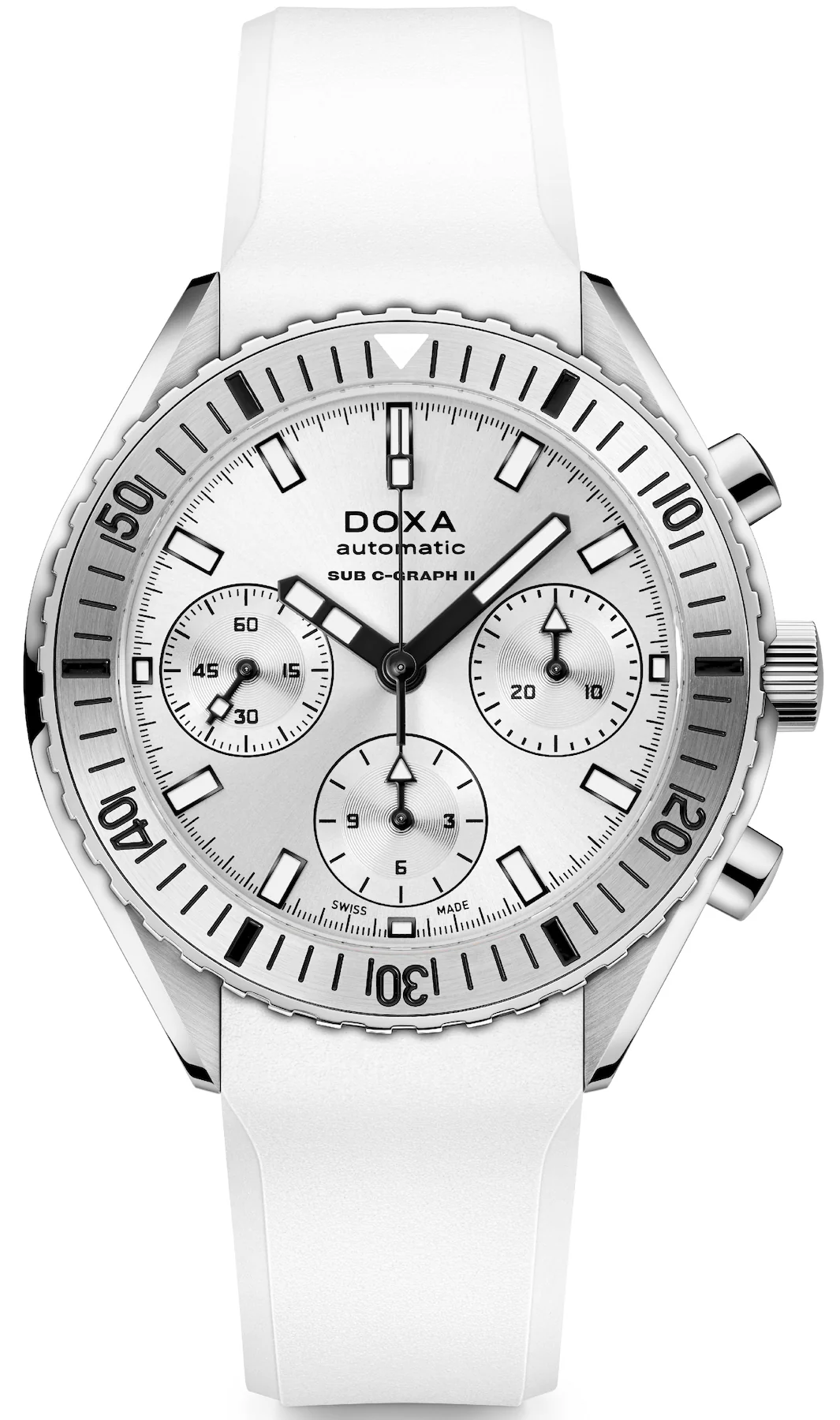 Doxa Sub 200 C-Graph II Whitepearl Rubber Watch