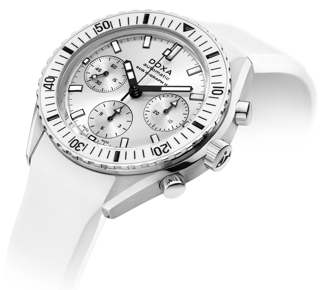 Doxa Sub 200 C-Graph II Whitepearl Rubber Watch - Image 2