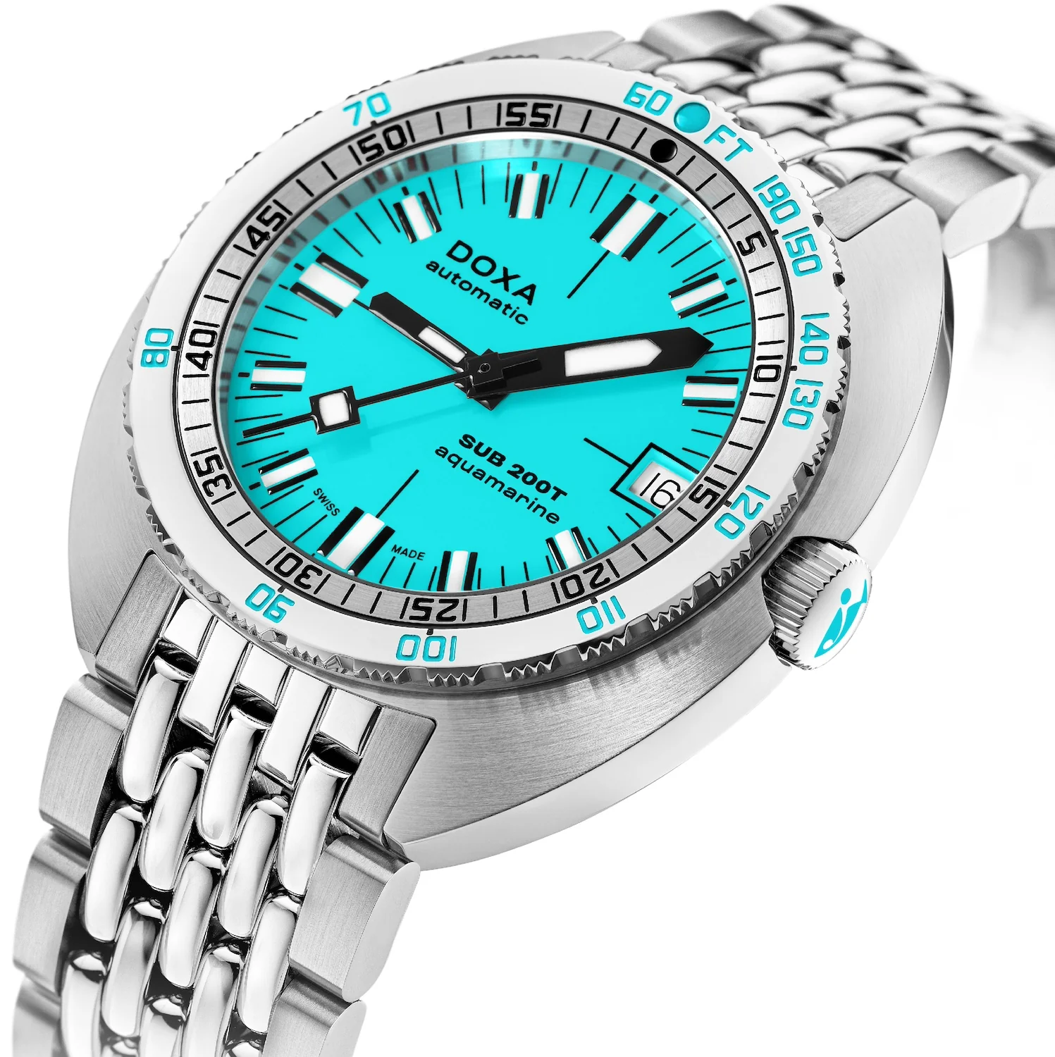 Doxa SUB 200T Aquamarine Iconic Bracelet Watch - Image 2