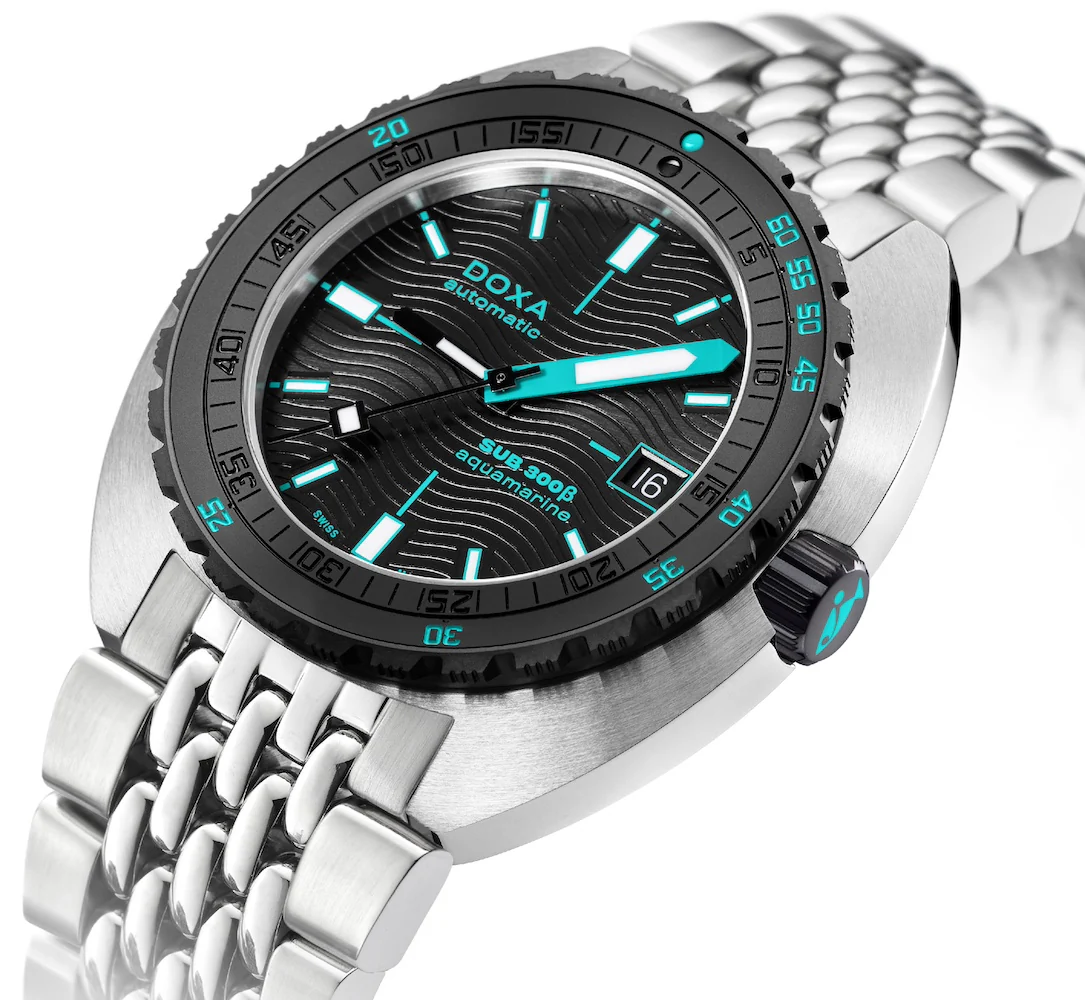 Doxa SUB 300 Beta Ceramic Steel Aquamarine Bracelet Watch - Image 2