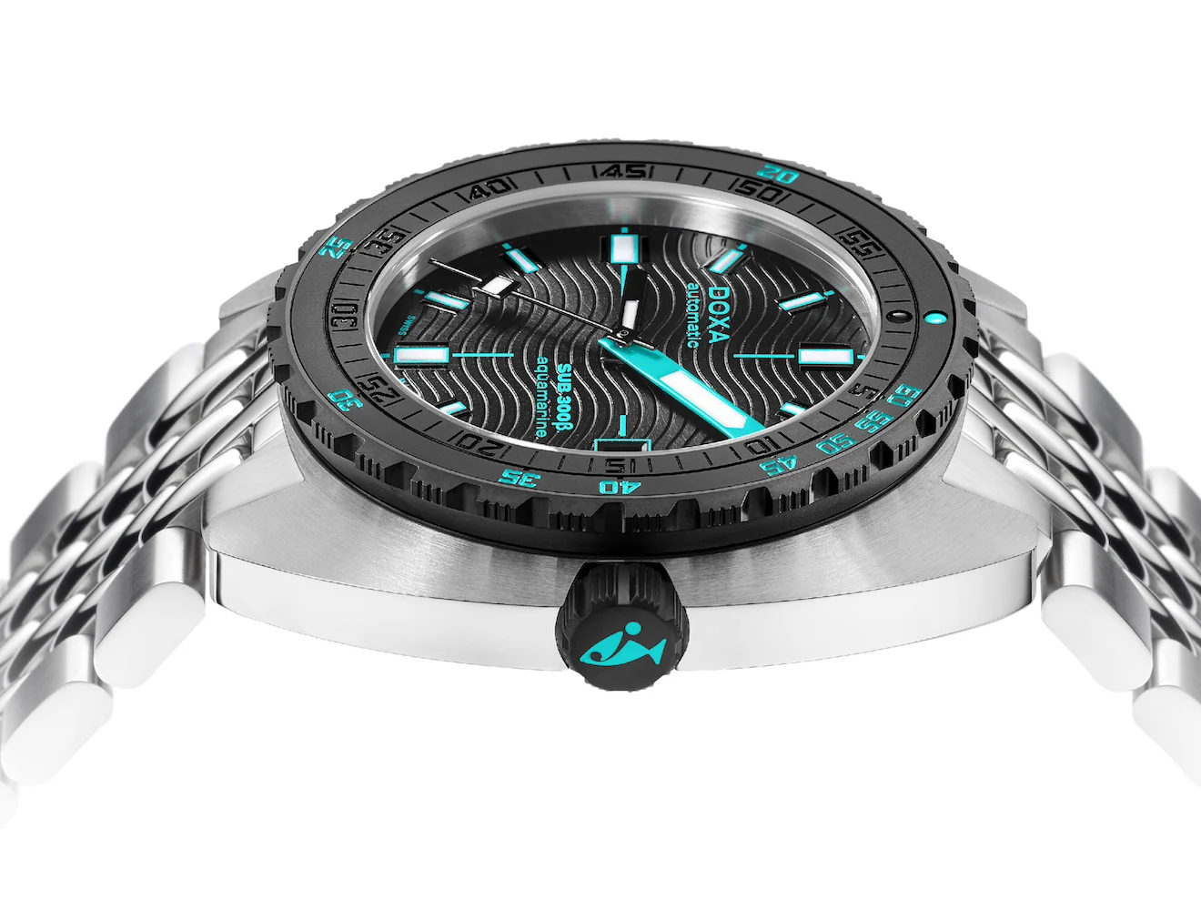 Doxa SUB 300 Beta Ceramic Steel Aquamarine Bracelet Watch - Image 3
