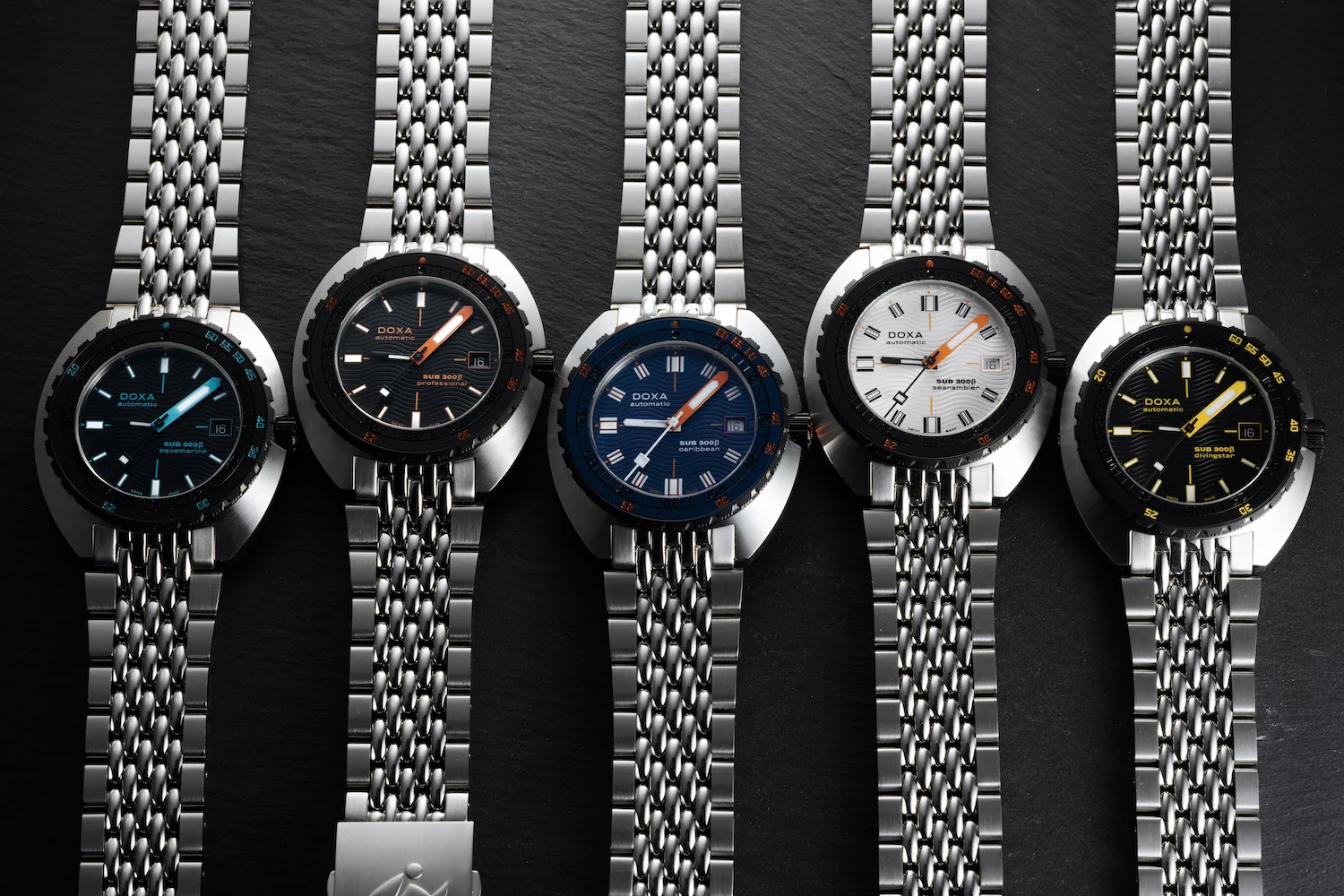 Doxa SUB 300 Beta Ceramic Steel Aquamarine Bracelet Watch - Image 4