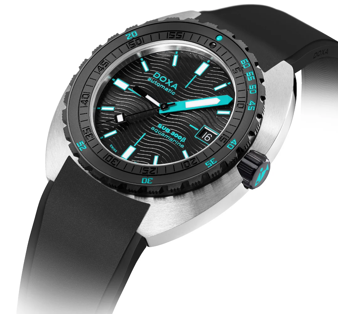 Doxa SUB 300 Beta Ceramic Steel Aquamarine Rubber Black Watch - Image 2