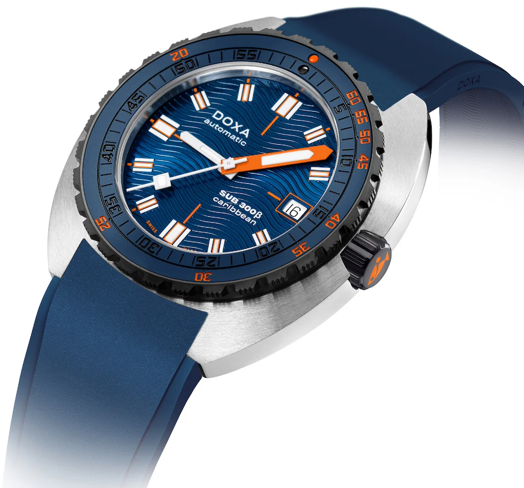 Doxa SUB 300 Beta Ceramic Steel Caribbean Rubber Blue Watch - Image 2